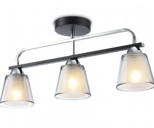 TR303235/3 BK/CH/SM/FR черный/хром/дымчатый/белый матовый E27*3 max 60W 550*120*250