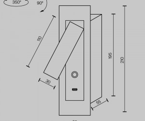 Настенный светильник (бра) Maytoni MOD495WL-L3B3K1