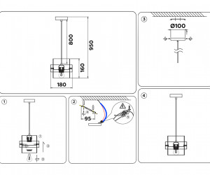 TR3645 GD/SM золото/дымчатый E27 max 40W D180*950