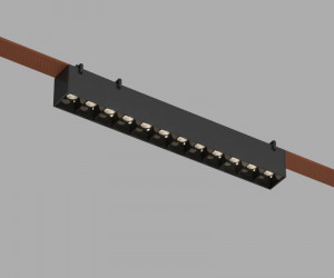 DK5571-BK Cветильник для трека-ремня Belty, серия Grill, со светодиодом, L323*W40*H45, 48V DC, 12W, RA90, 24°, 3000K, IP20, черный, алюминий