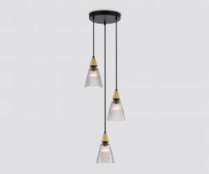 LH58112/3 BK/LW/SM черный/светлое дерево/дымчатый E14*3 max 40W D270*1200