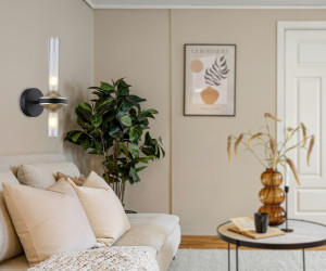 LH55355/2 BK/CGD/CL черный/золото/прозрачный G9/2 max 30W 150*100*320