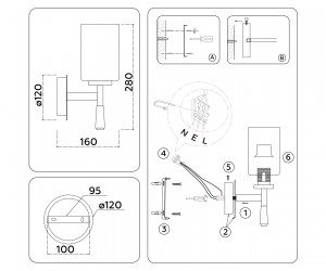 LH56255 SN/FR никель/белый матовый E27 max 60W 160*120*280