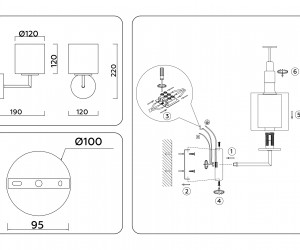 LH56005 СH/FR хром/белый матовый E14 max 40W 190*120*220