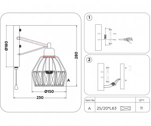TR5879 DCF/SB темный кофе/бронза E14 max 40W 280*150*230