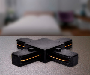 GL7083 BK черный коннектор Х-образный однофазный для соединения трековых шинопроводов