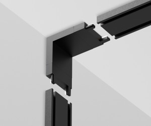 GV1104 BK черный коннектор угловой настенно-потолочный для накладного шинопровода IP20 48V 26*26*6