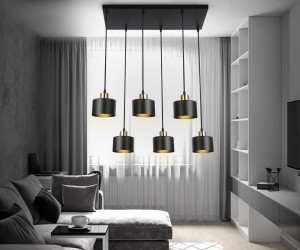 TR8126/6 BK/BS черный/латунь E27*6 max 40W 635*320*920