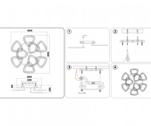 FA2922 CH хром 138W 600*600*130 (ПДУ РАДИО 2.4)