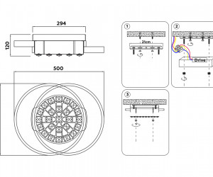 FA149 WH/CF белый/кофе 94W 500*400*110 (ПДУ РАДИО 2.4)
