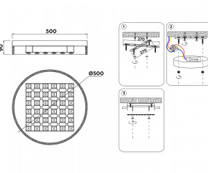 FA151 WH белый 100W D500*90 (ПДУ РАДИО 2.4)