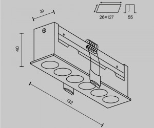 Встраиваемый светильник Technical DL065-12W3-6K-W