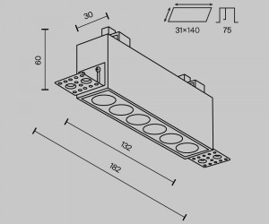Встраиваемый светильник Technical DL065-12W3-6K-TRS-W