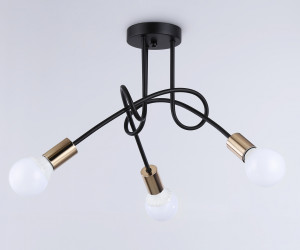 TR80415/3 BK/GD черный/золото E27/3 max 60W D670*370