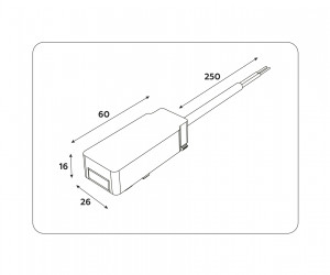 GV1261 WH белый ввод питания для шинопровода IP20 48V 60*26*16