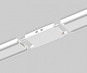 GV1107 WH белый прямой коннектор для накладного шинопровода 46*26*6