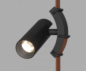 DK5547-BK Поворотный светильник для трека-ремня Belty, серия Spot, со светодиодом, D35*L126.5мм, 48V DC, 7W, RA90, 30°, 3000K, IP20, черный, алюминий