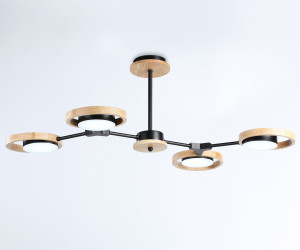 FL51611/4 BK/LW черный/светлое дерево 3000K/4200K/6400K 28W 825*530*285 (Без ПДУ)