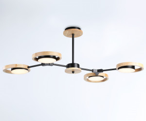 FL51611/4 BK/LW черный/светлое дерево 3000K/4200K/6400K 28W 825*530*285 (Без ПДУ)