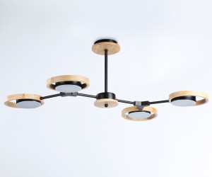 FL51611/4 BK/LW черный/светлое дерево 3000K/4200K/6400K 28W 825*530*285 (Без ПДУ)