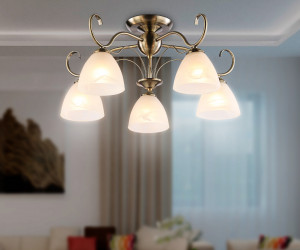 TR3046/5 SB/FR бронза/белый матовый E27/5 max 40W D595*285