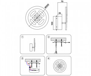 FA2955 WH белый 4200K/3000K/6400K 20W 200*200*70