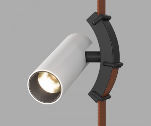 DK5547-BW+BK Поворотный светильник для трека-ремня Belty, серия Spot, со светодиодом, D35*L126.5мм, 48V DC, 7W, RA90, 30°, 3000K, IP20, белый с черным, алюминий