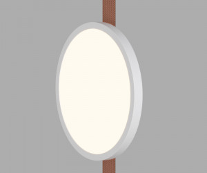 DK5567-WH+BK Cветильник для трека-ремня Belty, серия Flow, со светодиодом, D168*H29.5мм, 48V DC, 10W, RA90, 120°, 3000K, IP20, белый с черным, алюминий