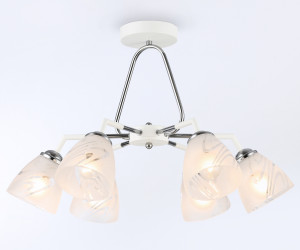 TR303292/6 WH/CH/FR белый/хром/белый матовый E27*6 max 60W D590*380