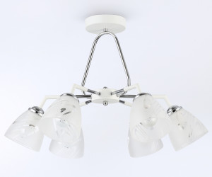 TR303292/6 WH/CH/FR белый/хром/белый матовый E27*6 max 60W D590*380