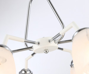 TR303292/6 WH/CH/FR белый/хром/белый матовый E27*6 max 60W D590*380