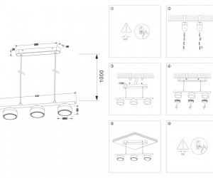 TN71032/3 WH белый GX53/3 max 12W 440*80*1100