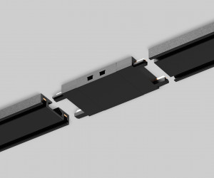 GV1109 BK черный прямой коннектор для накладного шинопровода 46*26*6