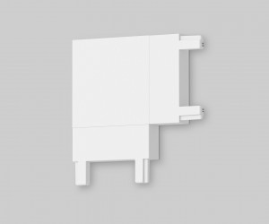 GV1113 WH белый угловой коннектор для накладного шинопровода 36*36*6