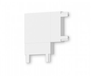 GV1113 WH белый угловой коннектор для накладного шинопровода 36*36*6