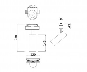 Трековый светильник Technical TR019-2-15W4K-B