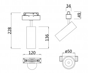 Трековый светильник Technical TR019-2-10W3K-MG