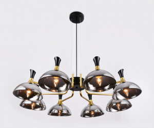 TR9084/8 BK/GD/SM черный/золото/дымчатый E27/8 max 40W D920*750