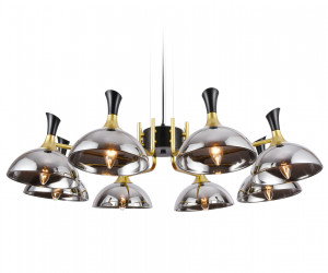 TR9084/8 BK/GD/SM черный/золото/дымчатый E27/8 max 40W D920*750