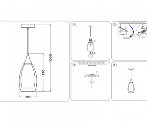 TR3543 GD/TI золото/янтарь E14 max 40W D130*1000