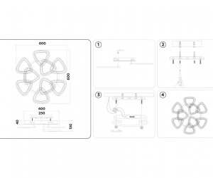 FA2923 GD золото 138W 600*600*130 (ПДУ РАДИО 2.4)