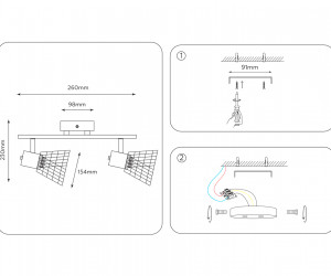 TR8601/2 WH/GD белый/золото E27*2 max 40W 260*154*230