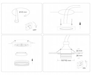TN5221 WH белый GX53 110*110*50