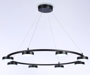 FL51763/1+8 BK черный 3000K/4200K/6400K 67W D1000*1000 (ПДУ ИК)