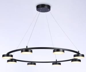 FL51763/1+8 BK черный 3000K/4200K/6400K 67W D1000*1000 (ПДУ ИК)