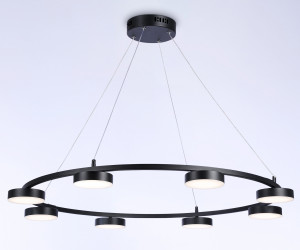 FL51763/1+8 BK черный 3000K/4200K/6400K 67W D1000*1000 (ПДУ ИК)