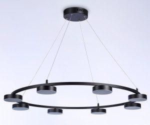 FL51763/1+8 BK черный 3000K/4200K/6400K 67W D1000*1000 (ПДУ ИК)