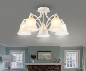 TR3050/5 WH/GD/FR белый/золото/белый матовый E27/5 max 40W D630*320