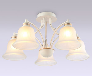 TR3050/5 WH/GD/FR белый/золото/белый матовый E27/5 max 40W D630*320