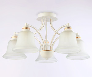 TR3050/5 WH/GD/FR белый/золото/белый матовый E27/5 max 40W D630*320